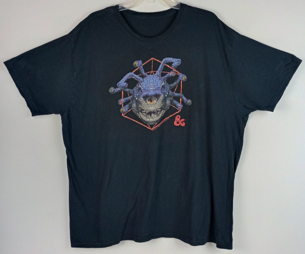 Dungeons & Dragons Mens 3XL Black Stained Glass Beholder Graphic Tshirt